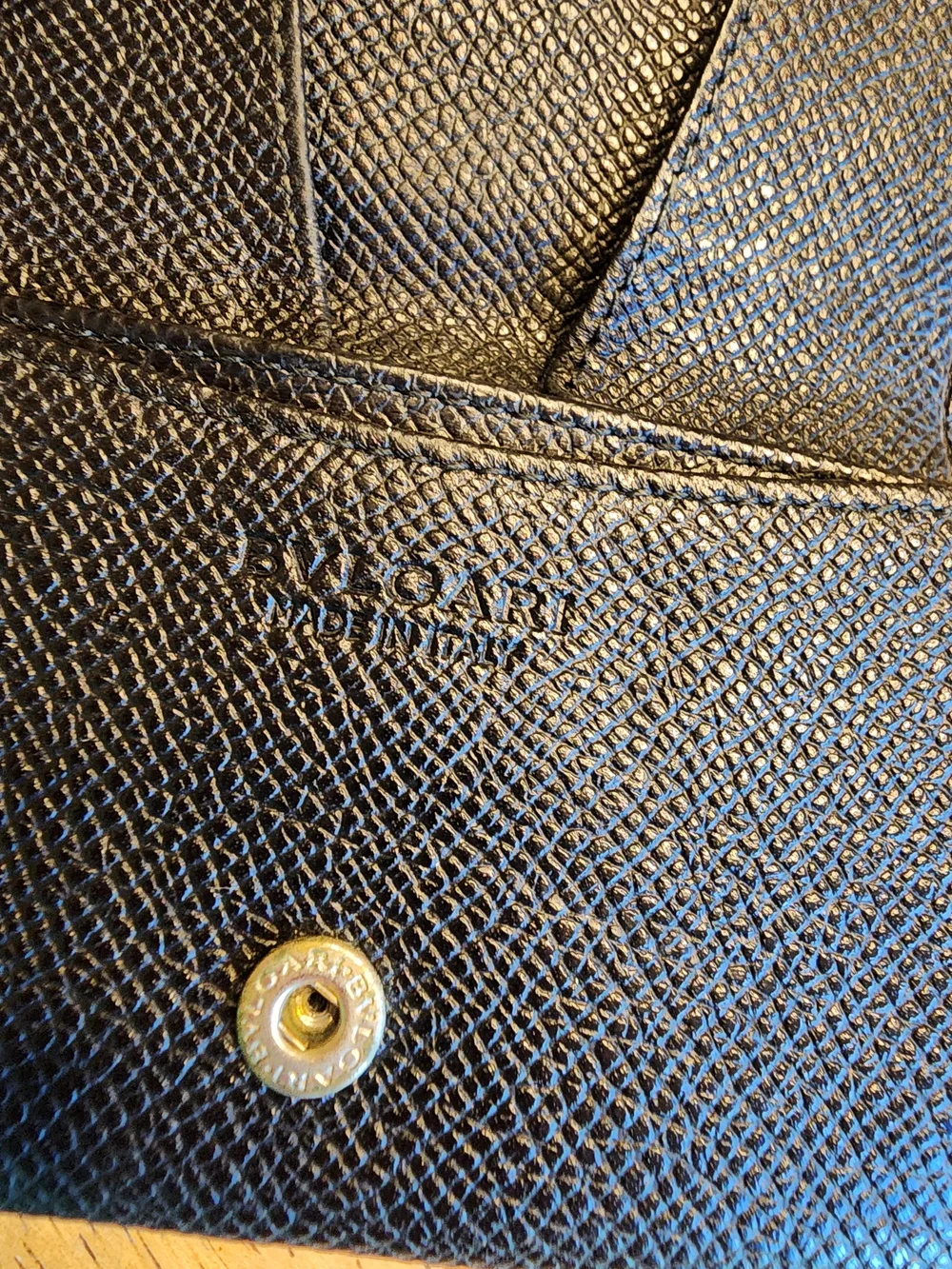 BVLGARI Grain Calf Leather Business Card Case/Holder
